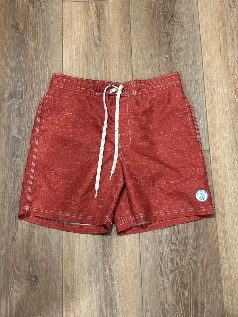 CARIBBEAN JOE Men’s SIZE LARGE Swim Trunks Drawstring Pockets Summer Outdoor Y2K